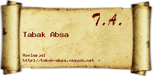Tabak Absa névjegykártya